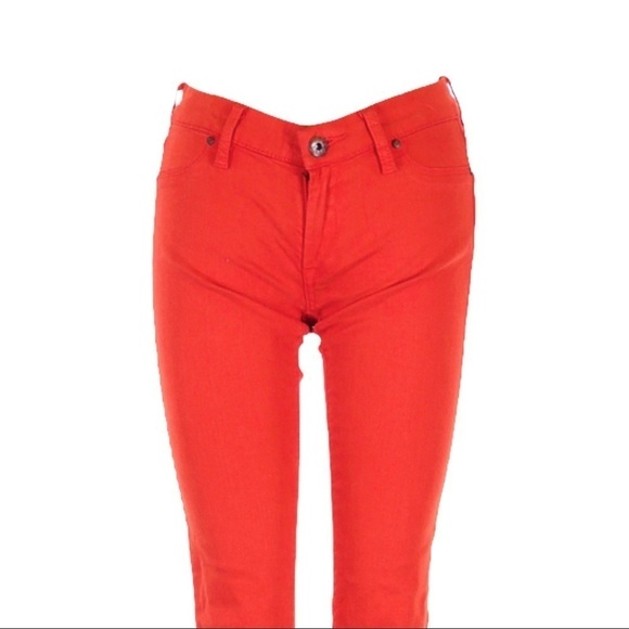 Blank NYC Bright Red Classic Low Rise Spray On Skinny Jeans Size 25 - Picture 7 of 13